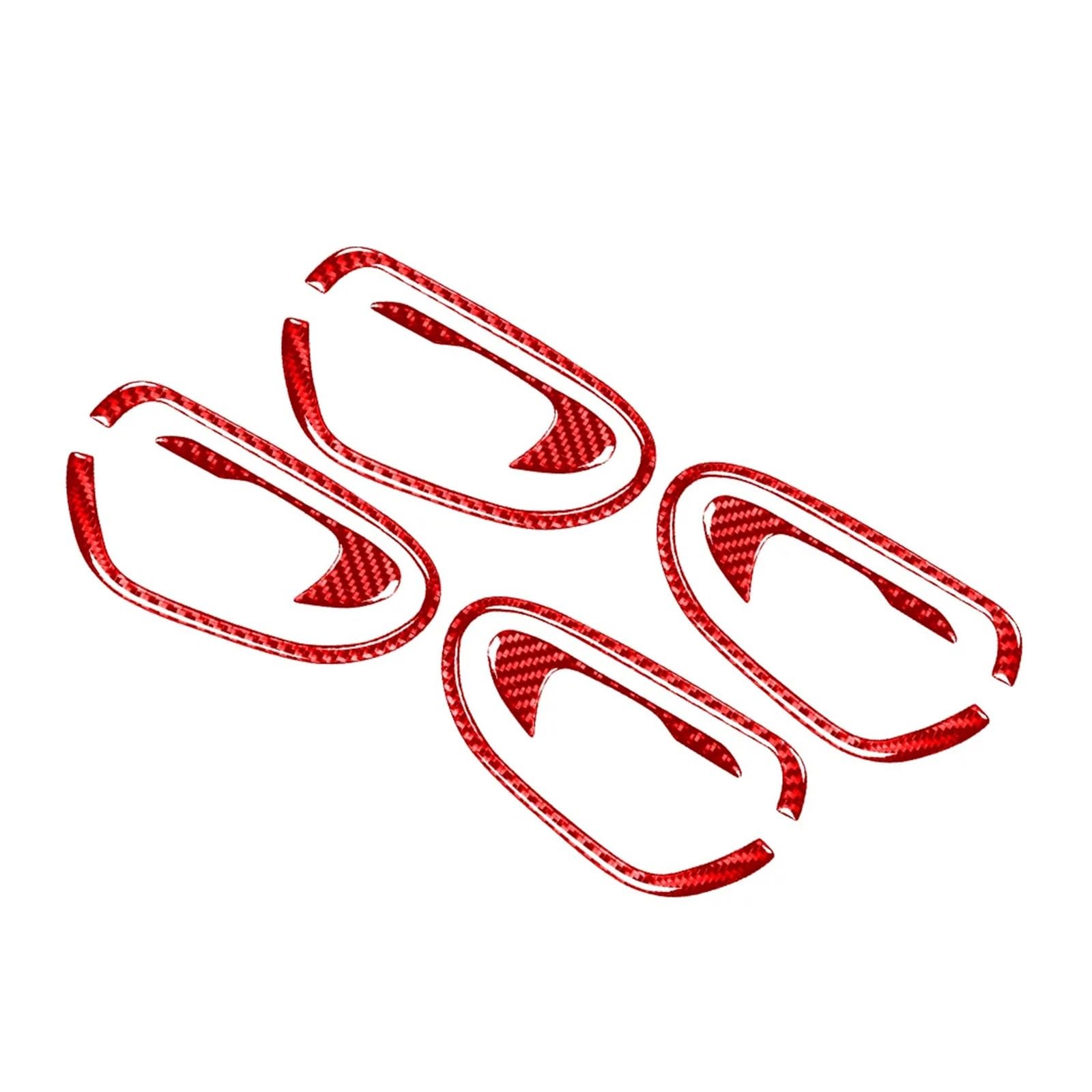 Innenausstattung 8 Stücke Carbon Fiber Auto Innen Türgriff Bowl Trim Dekoration Für Civic 8th Gen 2006-2011 Auto Zubehör Innenraum(Rot) von SDFGJIKO