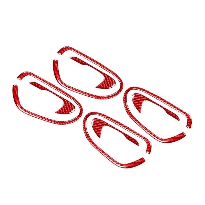 Innenausstattung 8 Stücke Carbon Fiber Auto Innen Türgriff Bowl Trim Dekoration Für Civic 8th Gen 2006-2011 Auto Zubehör Innenraum(Rot) von SDFGJIKO