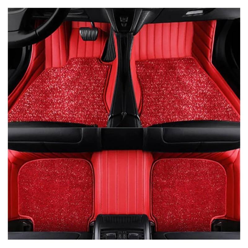 Matten Teppiche Für 5 Series F10 2011-2013 Doppelschicht 5D Custom Car Fußmatten Auto Teppiche Fußeinlagen Autofußmatten(C-rot) von SDFGJIKO
