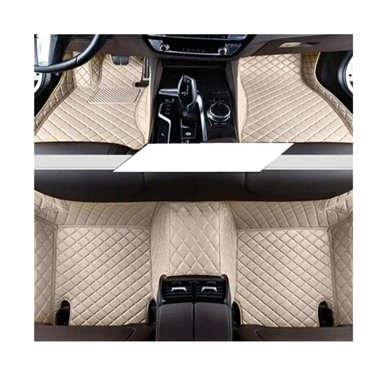 Matten Teppiche Für Citroen Für Grand C4 Für Picasso MK1 2007~2013 Auto-Fußmatten Ledermatte Teppiche Anti-Schmutz-Pad-Set Autofußmatten(Beige) von SDFGJIKO