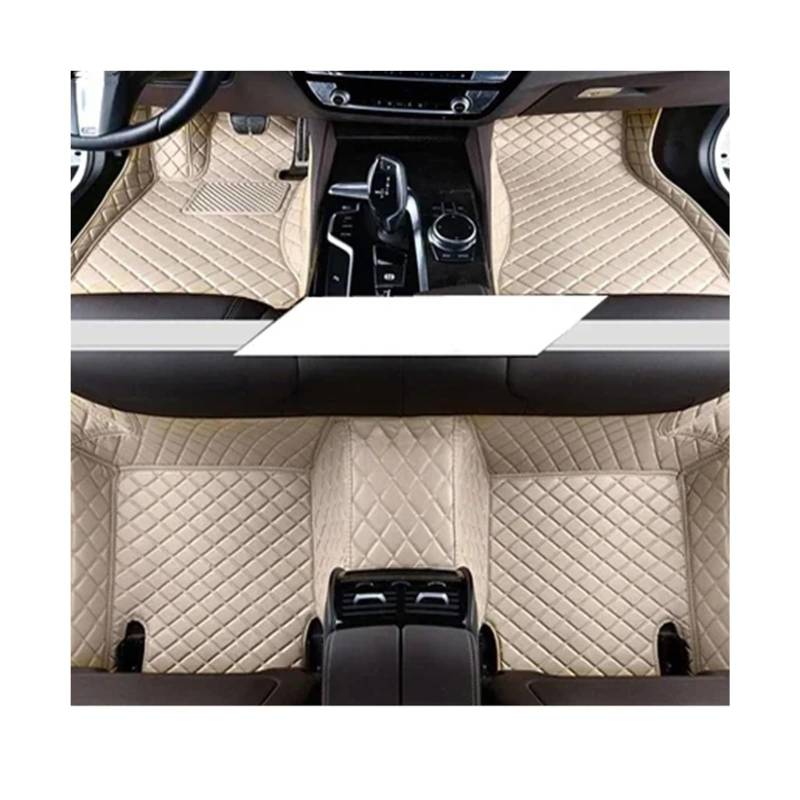Matten Teppiche Für Fit Für Jazz GE 2008~2013 Auto-Fußmatten Anti-Schmutz-Pads Strapazierfähige Teppichmatte Lederteppich Innenausstattung Autofußmatten(Beige) von SDFGJIKO