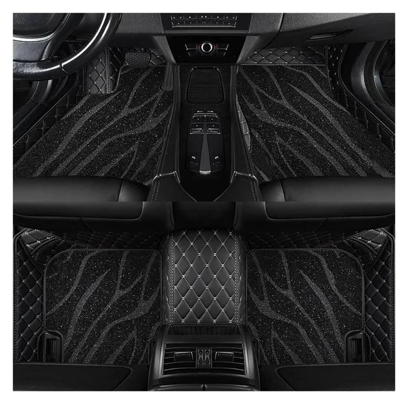 Matten Teppiche Für Hyundai Für Genesis G80 2020-2023 Doppelschichtige Vollflächige Abdeckung Auto-Bodenmatte Autozubehör Autofußmatten(B-Black White-Black) von SDFGJIKO