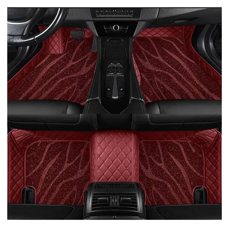 Matten Teppiche Für Hyundai Für Genesis G80 2020-2023 Doppelschichtige Vollflächige Abdeckung Auto-Bodenmatte Autozubehör Autofußmatten(B-Wine red) von SDFGJIKO