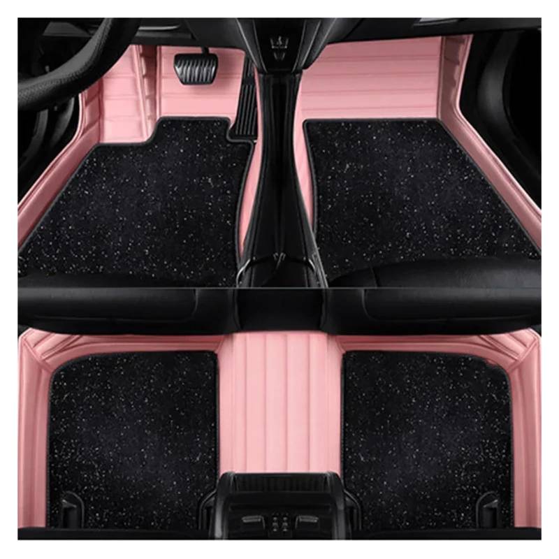 Matten Teppiche Für KIA Für Sportage 2 3 4 5 2004-2024 Doppelschichtige 5D-Fußmatten Nach Maß Autoteppiche Fußmatten Autofußmatten(C-pink Black) von SDFGJIKO