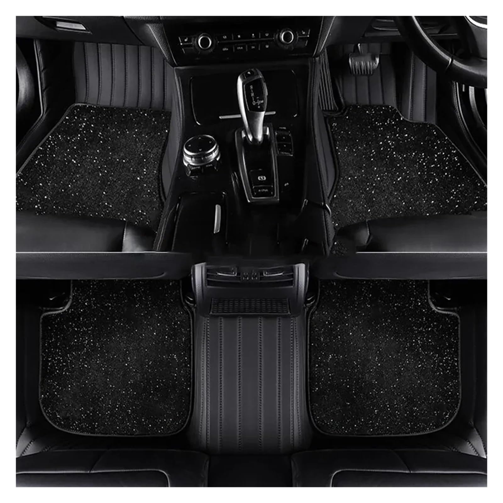 Matten Teppiche Für Mercedes Für Benz C-KLASSE W205 2014-2021 Doppelschichtige Benutzerdefinierte Auto-Fußmatten Auto Autofußmatten(C-Black) von SDFGJIKO