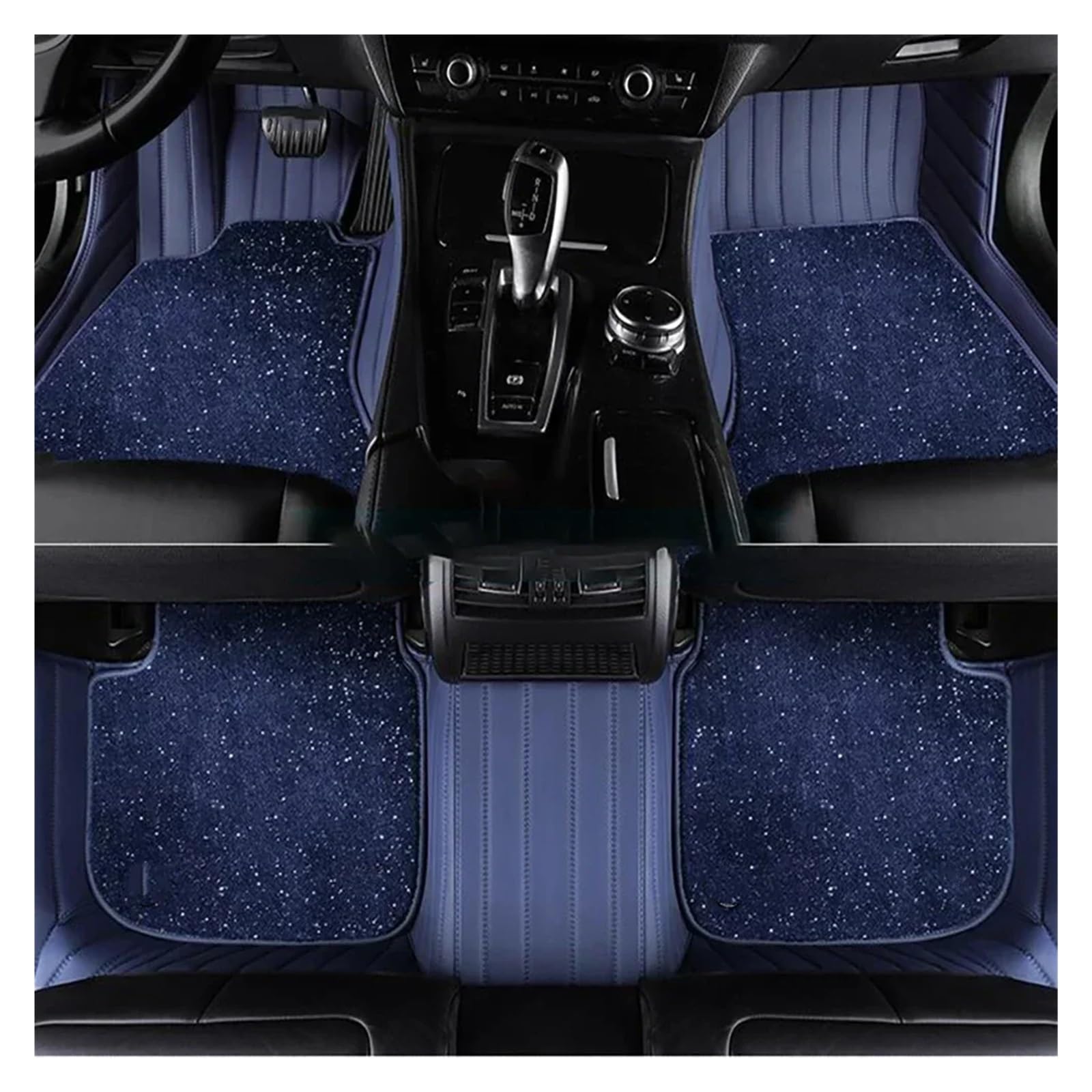 Matten Teppiche Für Mercedes Für Benz C-KLASSE W205 2014-2021 Doppelschichtige Benutzerdefinierte Auto-Fußmatten Auto Autofußmatten(C-Blue) von SDFGJIKO