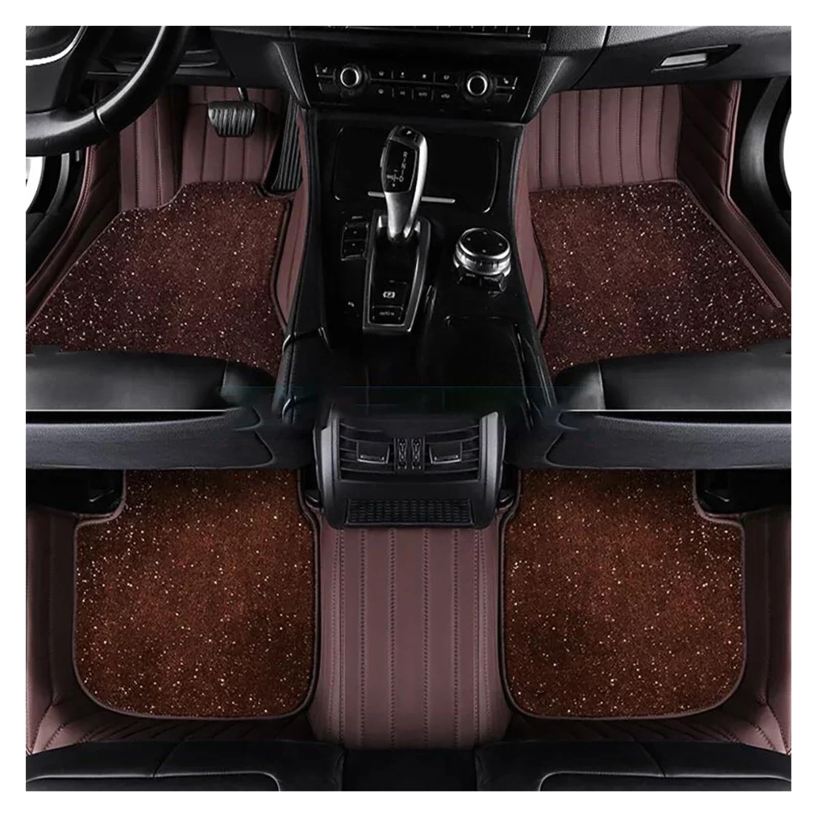 Matten Teppiche Für Mercedes Für Benz C-KLASSE W205 2014-2021 Doppelschichtige Benutzerdefinierte Auto-Fußmatten Auto Autofußmatten(C-Coffee) von SDFGJIKO