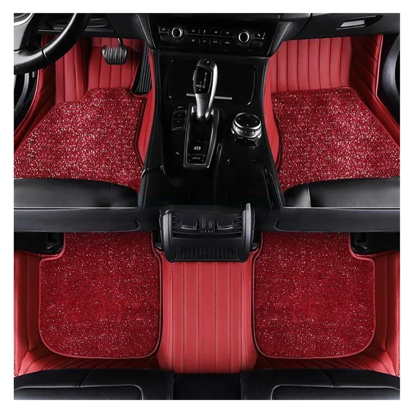 Matten Teppiche Für Mercedes Für Benz C-KLASSE W205 2014-2021 Doppelschichtige Benutzerdefinierte Auto-Fußmatten Auto Autofußmatten(C-Wine red) von SDFGJIKO