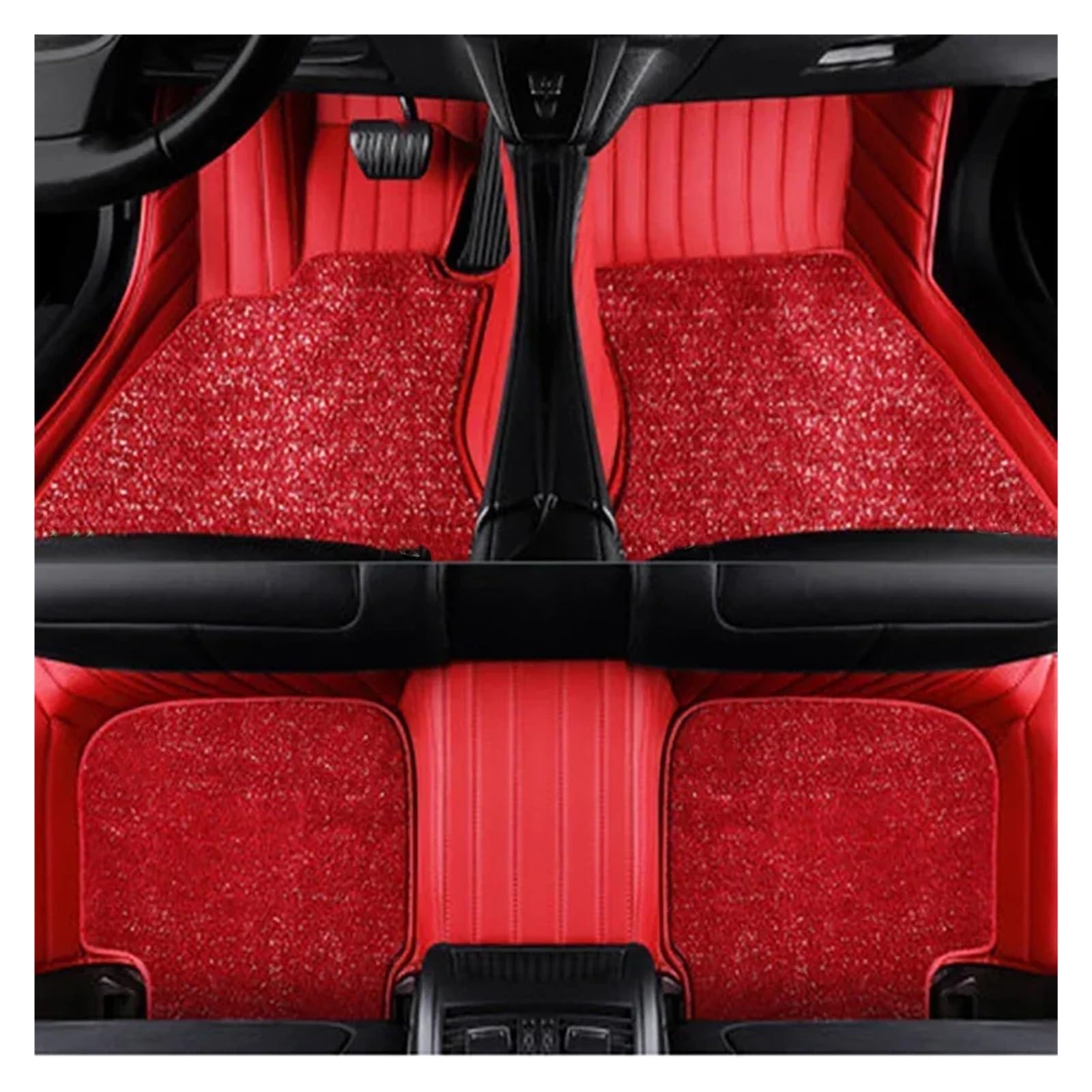 Matten Teppiche Für Mercedes Für Benz C-KLASSE W205 2014-2021 Doppelschichtige Benutzerdefinierte Auto-Fußmatten Auto Autofußmatten(C-rot) von SDFGJIKO