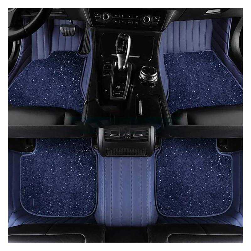 Matten Teppiche Für Mercedes Für Benz EQA EQB EQC EQE 2019-2024 Doppelschichtige 5D-Fußmatten Nach Maß Autoteppiche Autofußmatten(C-Blue) von SDFGJIKO