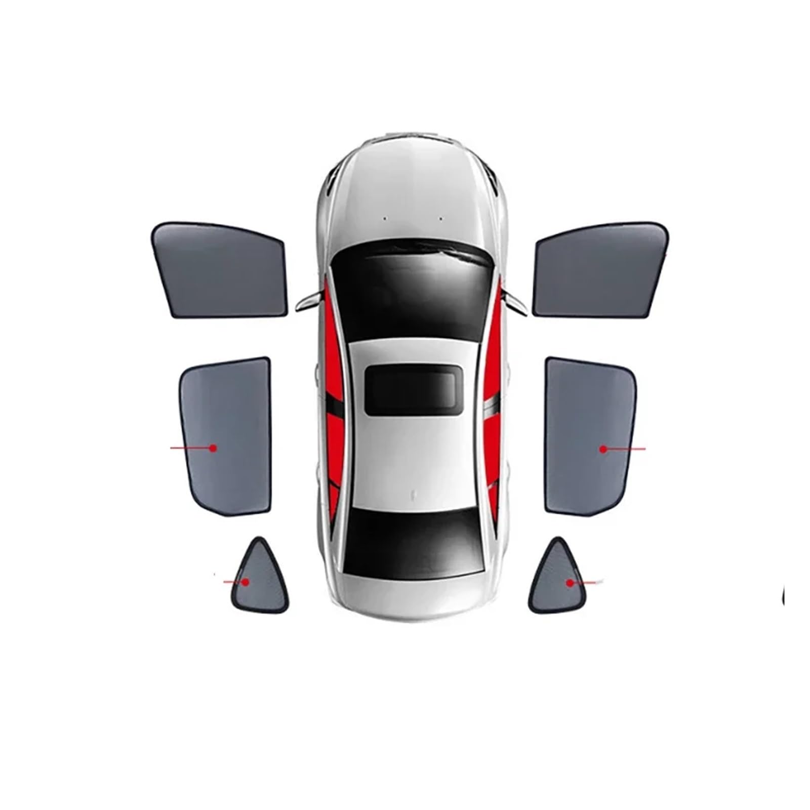 Sonnenschutz Seitenfenster Für Hyundai Für I30 PD Für Hatchback Auto-Sonnenschutz Frontscheibenvorhang Hinteres Seitenfenster Mesh Sonnenschutzvisier Sonnenblende mit(6PCS) von SDFGJIKO
