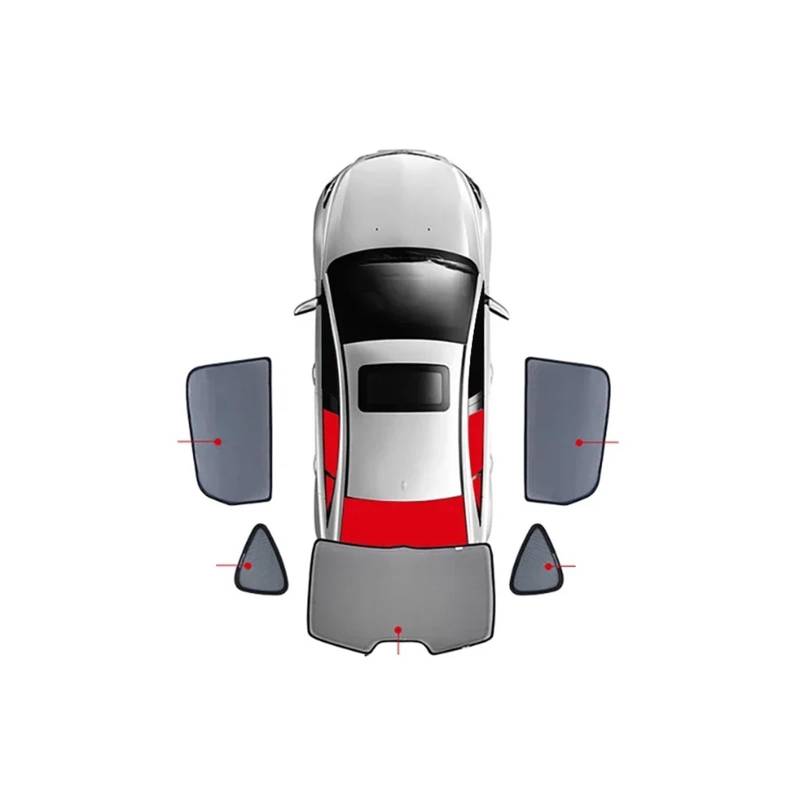 Sonnenschutz Seitenfenster Für Nissan Für Qashqai J10 2006-2013 Sonnenschutz Frontscheibenvorhangabdeckung Hinteres Seitenfenster Mesh Sonnenschutzvisier Sonnenblende mit(5PCS Rear Train Back) von SDFGJIKO