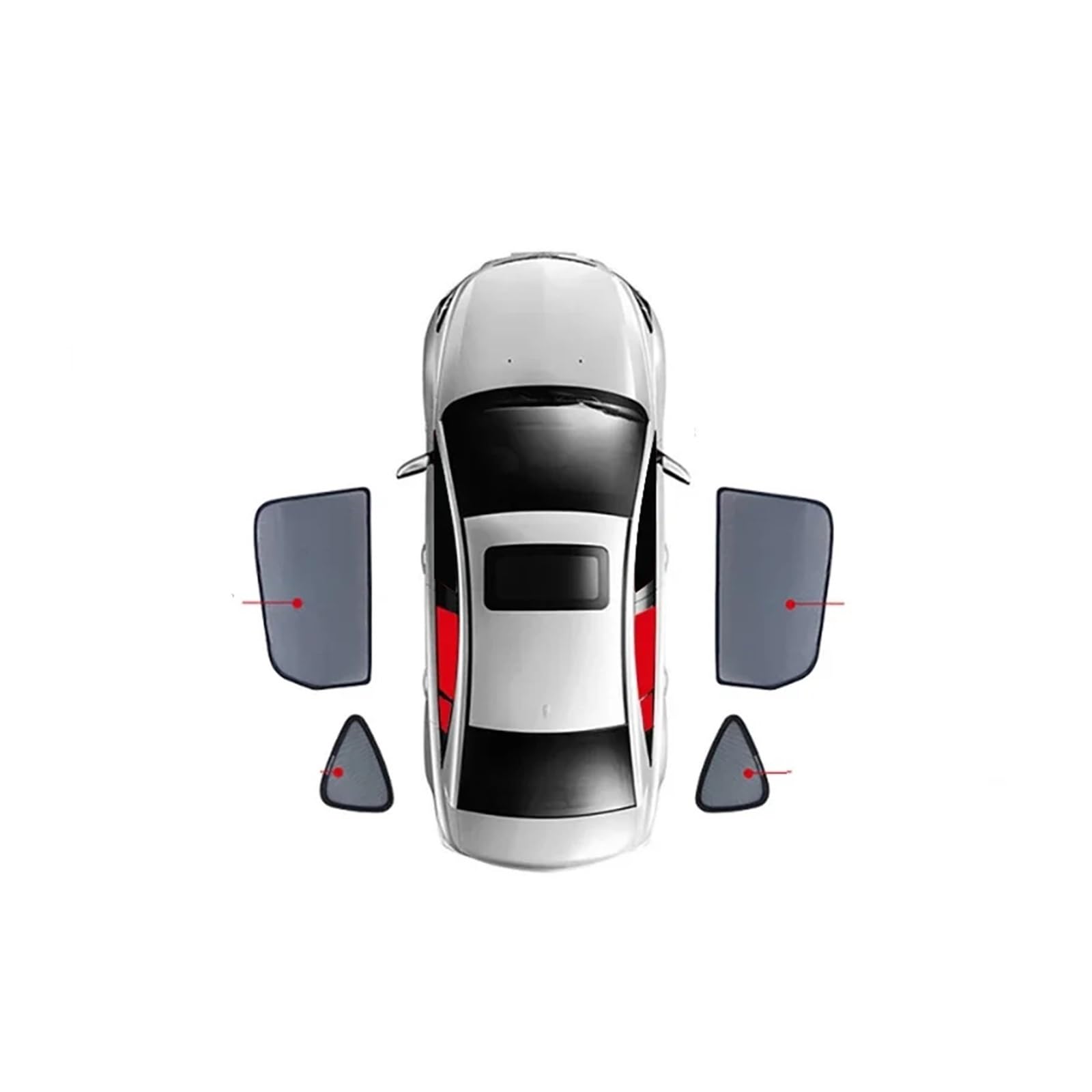Sonnenschutz Seitenfenster Für Q7 SUV Für MK2 2016-2024 Auto-Sonnenschutz Frontscheibenvorhangabdeckung Hinteres Seitenfenster Mesh Sonnenschutzvisier Sonnenblende mit(4PCS Rear Trian) von SDFGJIKO