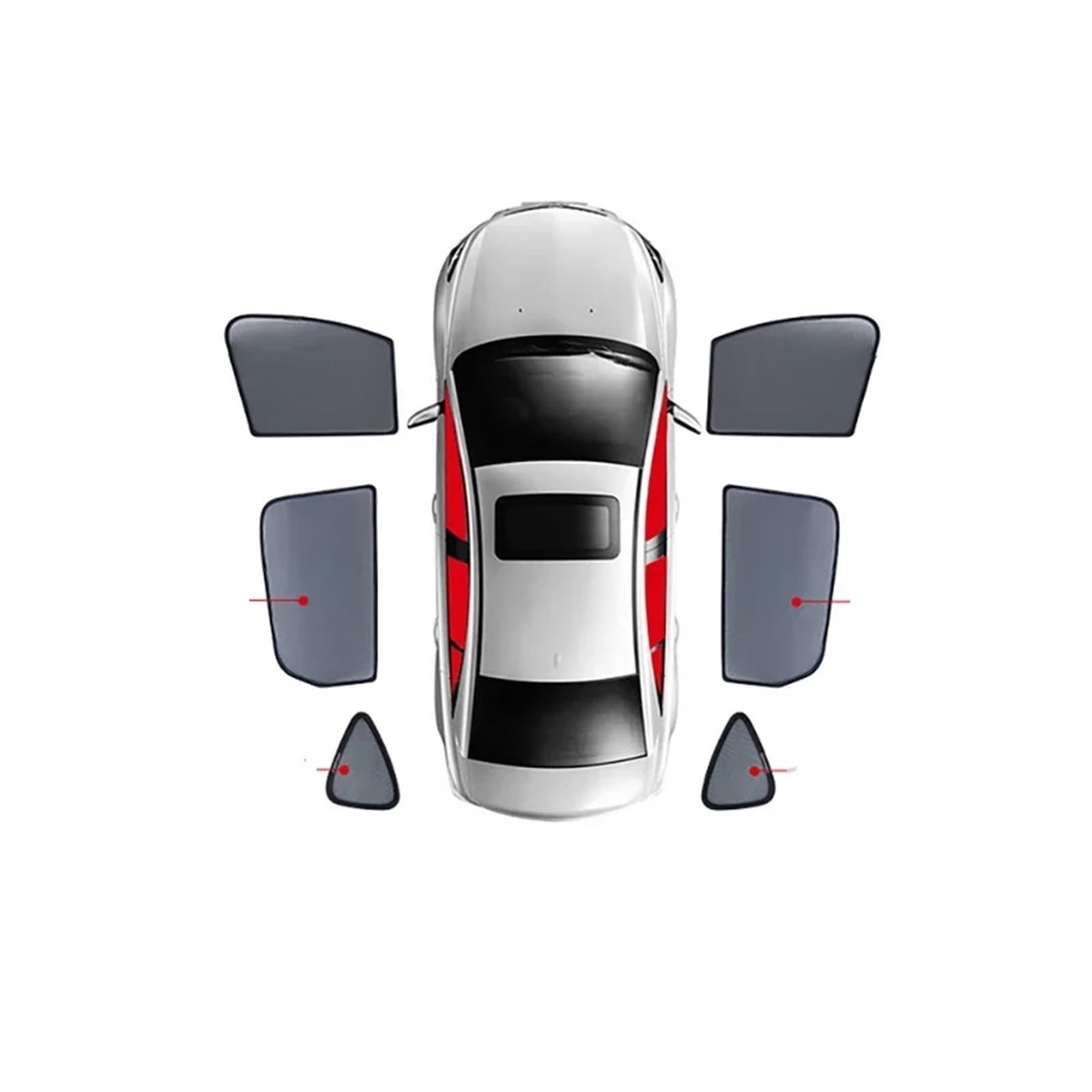 Sonnenschutz Seitenfenster Für Q7 SUV Für MK2 2016-2024 Auto-Sonnenschutz Frontscheibenvorhangabdeckung Hinteres Seitenfenster Mesh Sonnenschutzvisier Sonnenblende mit(6PCS) von SDFGJIKO