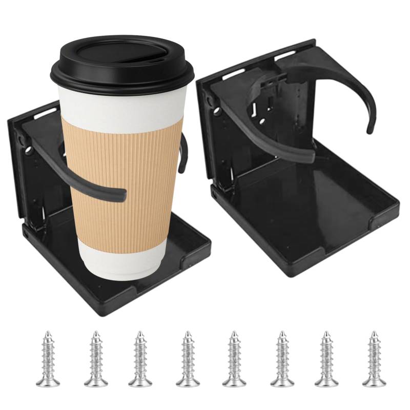 2 Stück Auto Getränkehalter, Klappbar Dosenhalter Verstellbarer Flaschenhalter Becherhalter Cup Holders, Kaffeebecherhalter Tassenhalter Folding Drink Holders für Boot KFZ LKW RV Zubehör von SDFLKAE