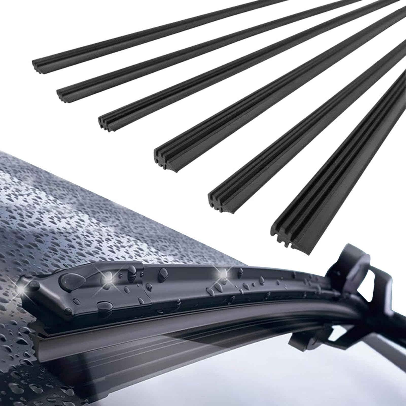 6 Stück Scheibenwischer Gummi, Scheibenwischer Gummi Universal, Windshield Wiper Rubber, Scheibenwischergummi Ersatz, Kompatibel Mit Allen Scheibenwischern, Zerlegbar 6 Stück Scheibenwischer Gummi, Scheibenwischer Gummi Universal, Windshield Wiper Rubber, Scheibenwischergummi Ersatz, Kompatibel Mit Allen Scheibenwischern, Zerlegbar von SDFLKAE