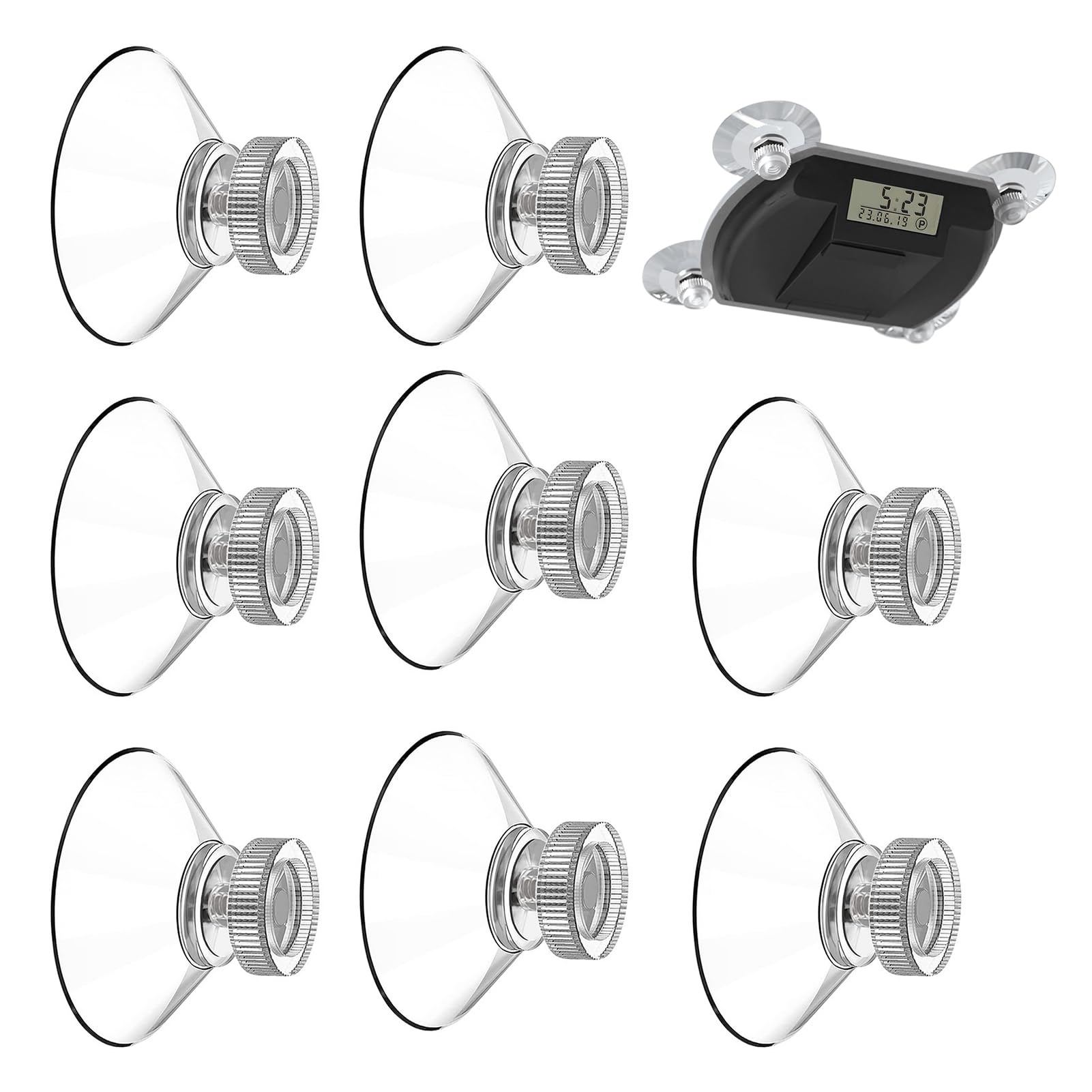 SDFLKAE 8 Stück Saugnapf mit Gewinde und Rändelmutter, Aufkleber Parkuhr Saugnapfhalter Saughalter Saugnäpfe Ø32mm, Transparente Saugknöpfe ohne Bohren, Saugknopf Haken Extra Stark für Fenster, Auto SDFLKAE 8 Stück Saugnapf mit Gewinde und Rändelmutter, Aufkleber Parkuhr Saugnapfhalter Saughalter Saugnäpfe Ø32mm, Transparente Saugknöpfe ohne Bohren, Saugknopf Haken Extra Stark für Fenster, Auto von SDFLKAE