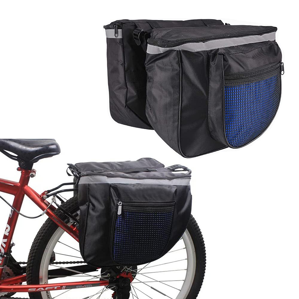 Qanye Fahrradtasche, Fahrradtaschen Gepäckträger, Doppelte Fahrradtasche, Fahrradtaschen Hinten, Gepäcktaschen Mountainbike, mit Reflektierenden Streifen, für Fahrradrücksitz (Zufällige Farbe) von Qanye
