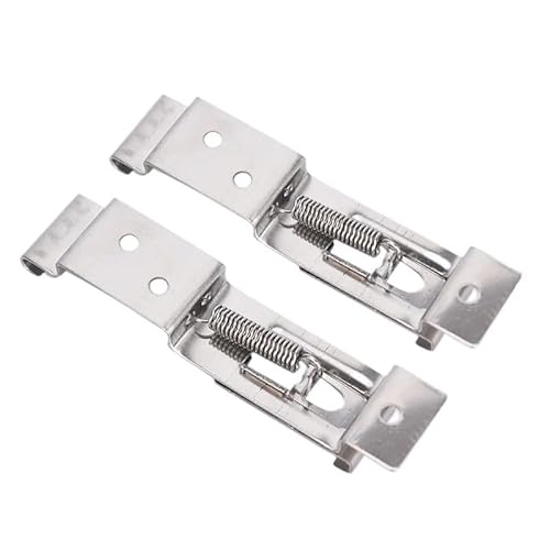 2 Stück rechteckige Kfz-Kennzeichen-Halterung, federbelastet, Edelstahl, for Autos, Rahmenhalter, Klemmen, Anhänger-Kennzeichen-Clips von SDFSFGG
