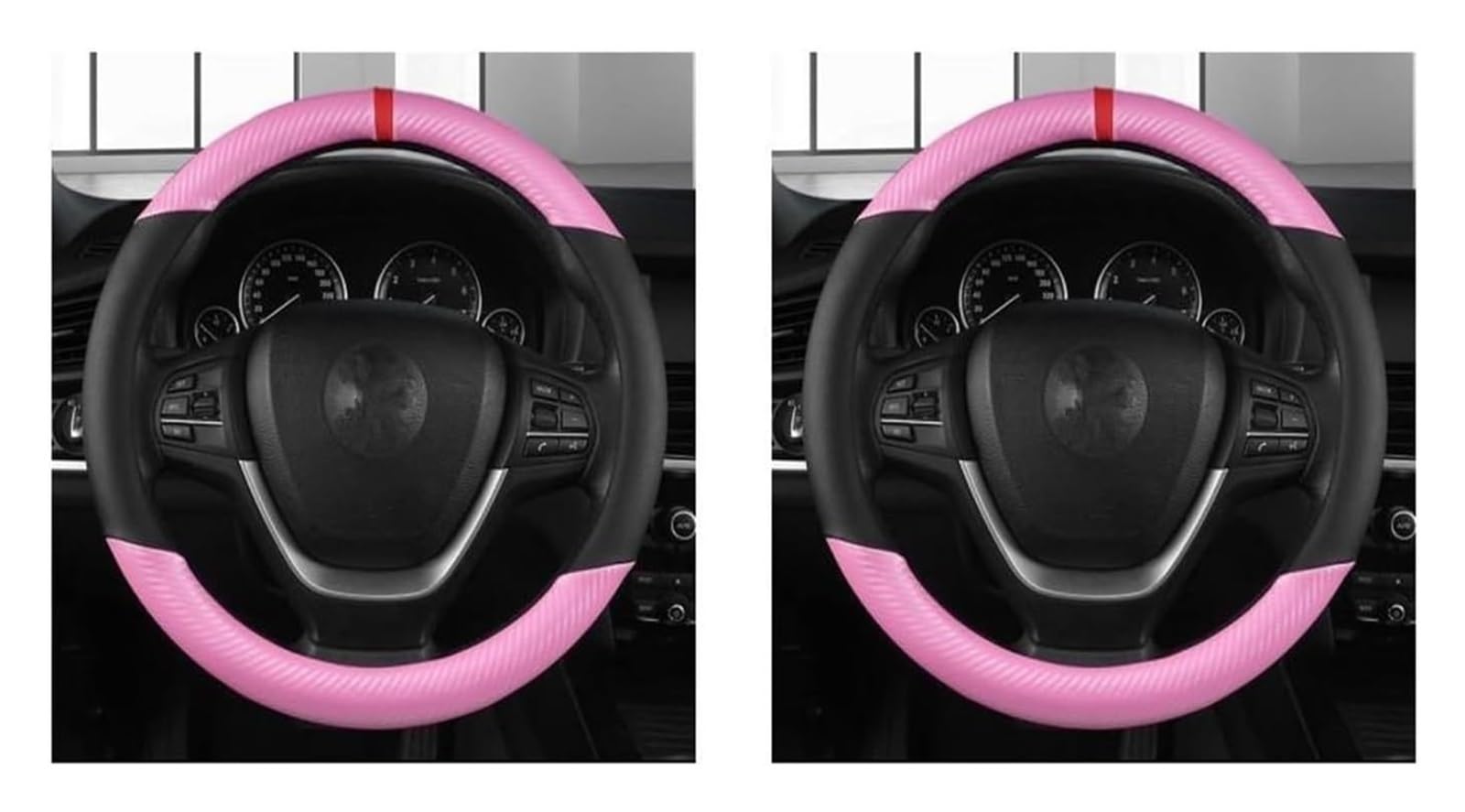 Für 1/2PCS Universal Leder Lenkrad Abdeckung Nette Lenkrad Abdeckung Auto 15 Zoll Abdeckung Lenkrad Schutz Auto Lenkrad(Style C 2pcs) von SDHECD