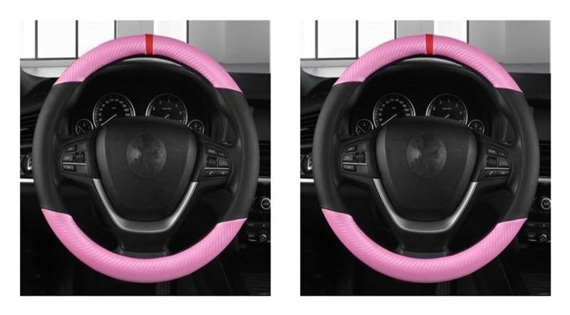Für 1/2PCS Universal Leder Lenkrad Abdeckung Nette Lenkrad Abdeckung Auto 15 Zoll Abdeckung Lenkrad Schutz Auto Lenkrad(Style C 2pcs) von SDHECD