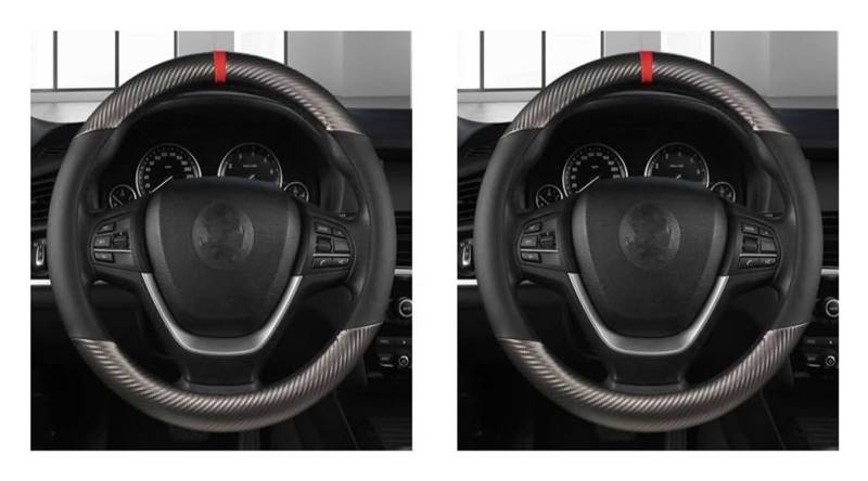 Für 1/2PCS Universal Leder Lenkrad Abdeckung Nette Lenkrad Abdeckung Auto 15 Zoll Abdeckung Lenkrad Schutz Auto Lenkrad(Style E 2pcs) von SDHECD