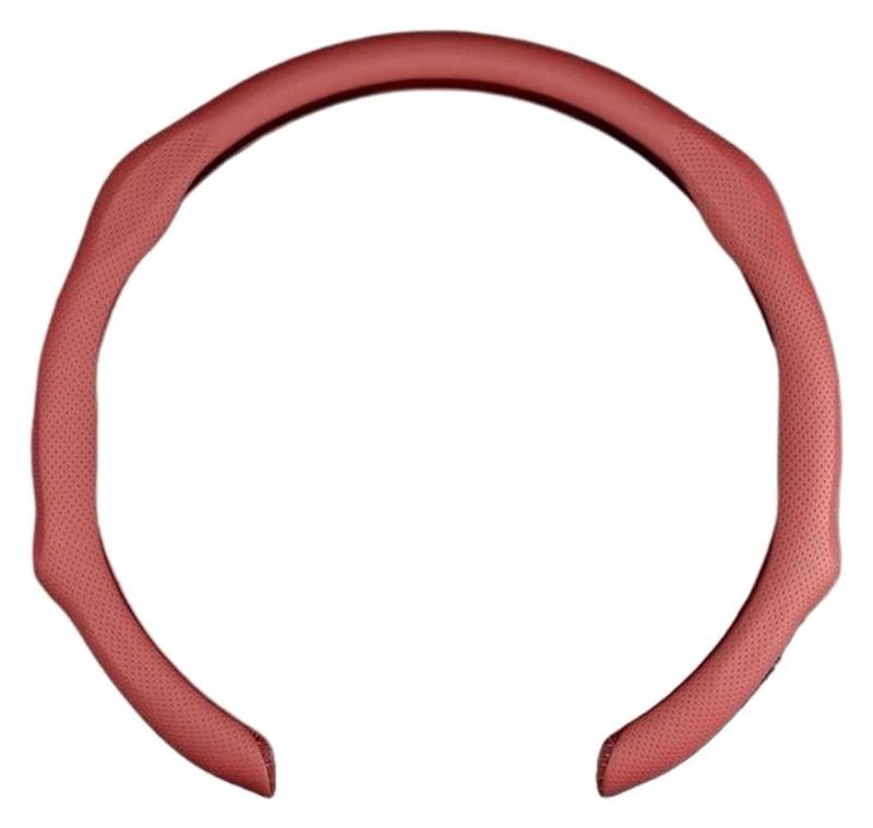 Für A1 A3 8P 8L A4 A5 B6 B7 A6 A7 C5 C6 4F Q3 Q5 Q7 Q8 TT S3 S4 S5 S6 RS5 Auto-Lenkradbezug, Wildleder-Booster-Abdeckung Auto Lenkrad(Wine red -Leather) von SDHECD
