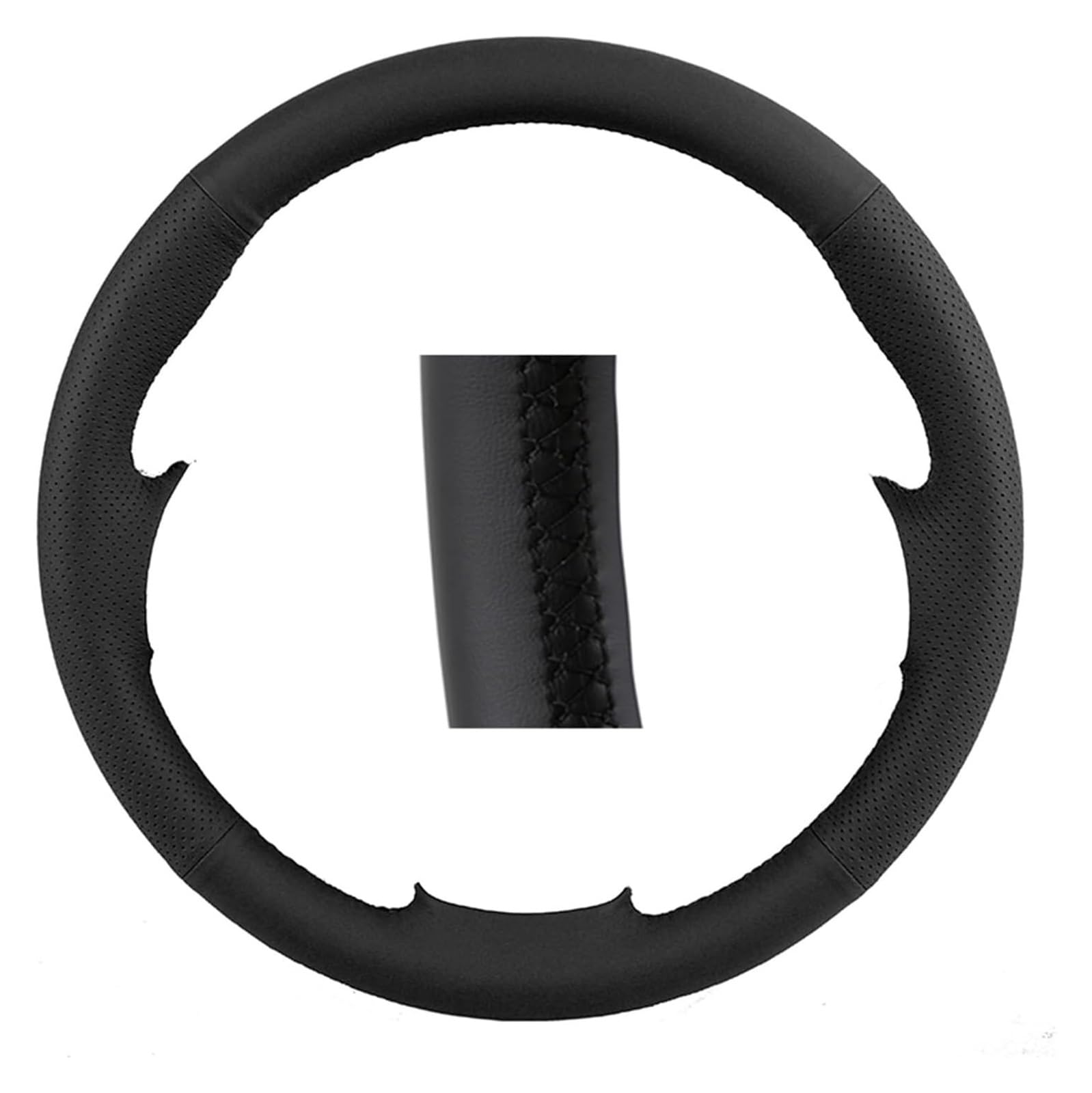 Für E200L GLA CLA GLE C200L C200 C250 C300 Lenkrad Braid Künstliche Leder Auto Lenkrad Abdeckung Auto Lenkrad(Black line) von SDHECD