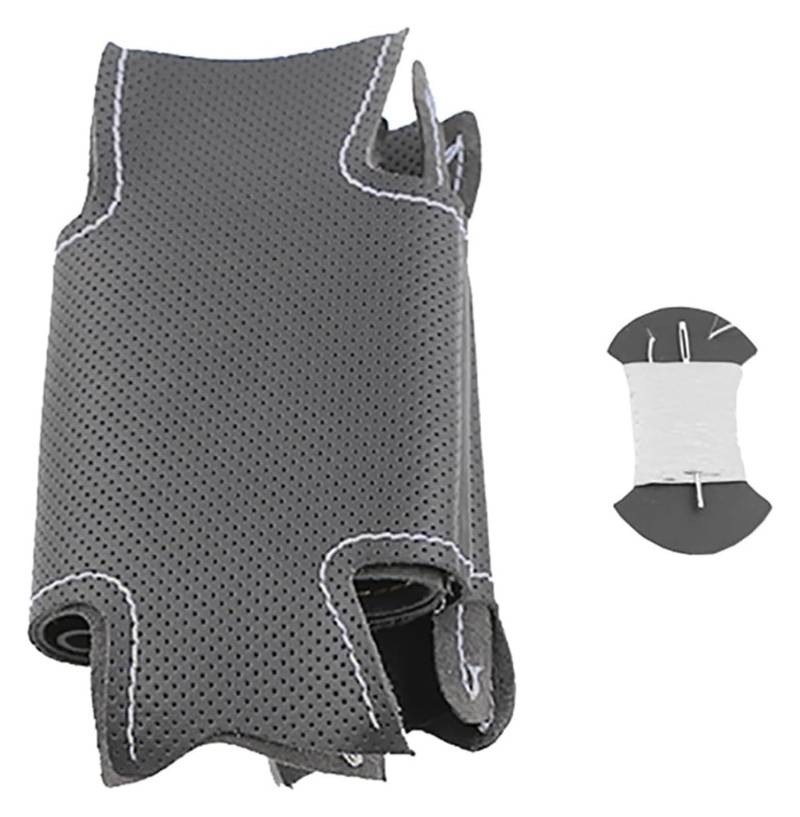 Für F&ord Für Mondeo Mk4 Für S-Max Für Focus 3 Für Kuga Schwarzes Ledergeflecht Maßgeschneiderte DIY-Autolenkradabdeckung Auto Lenkrad(White Thread) von SDHECD