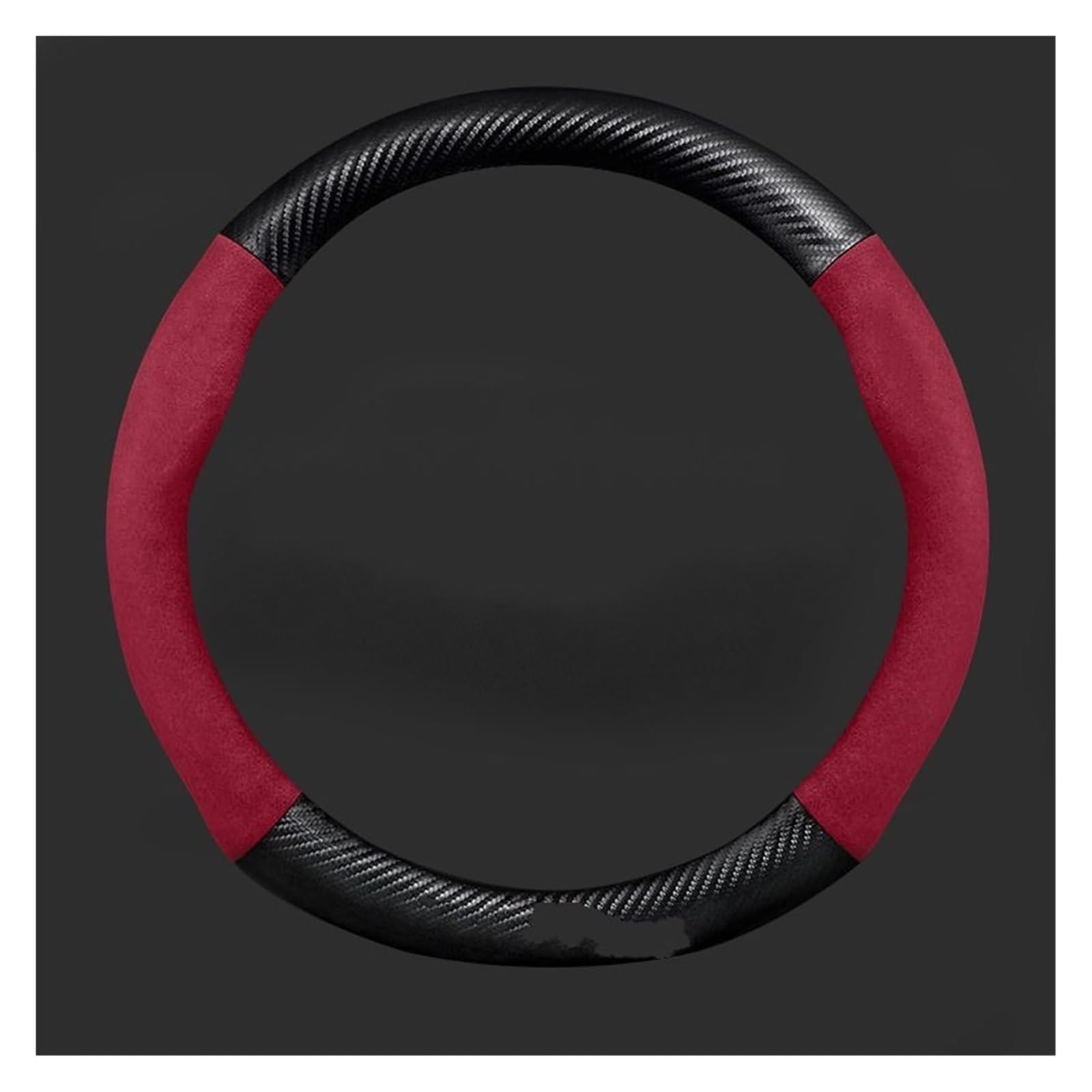 Für M&ITSUBISHI Carbon Fiber 38cm Runde Form Wildleder Leder Auto Lenkrad Abdeckungen Lenkrad Schutz Auto Lenkrad(A-Style 5) von SDHECD