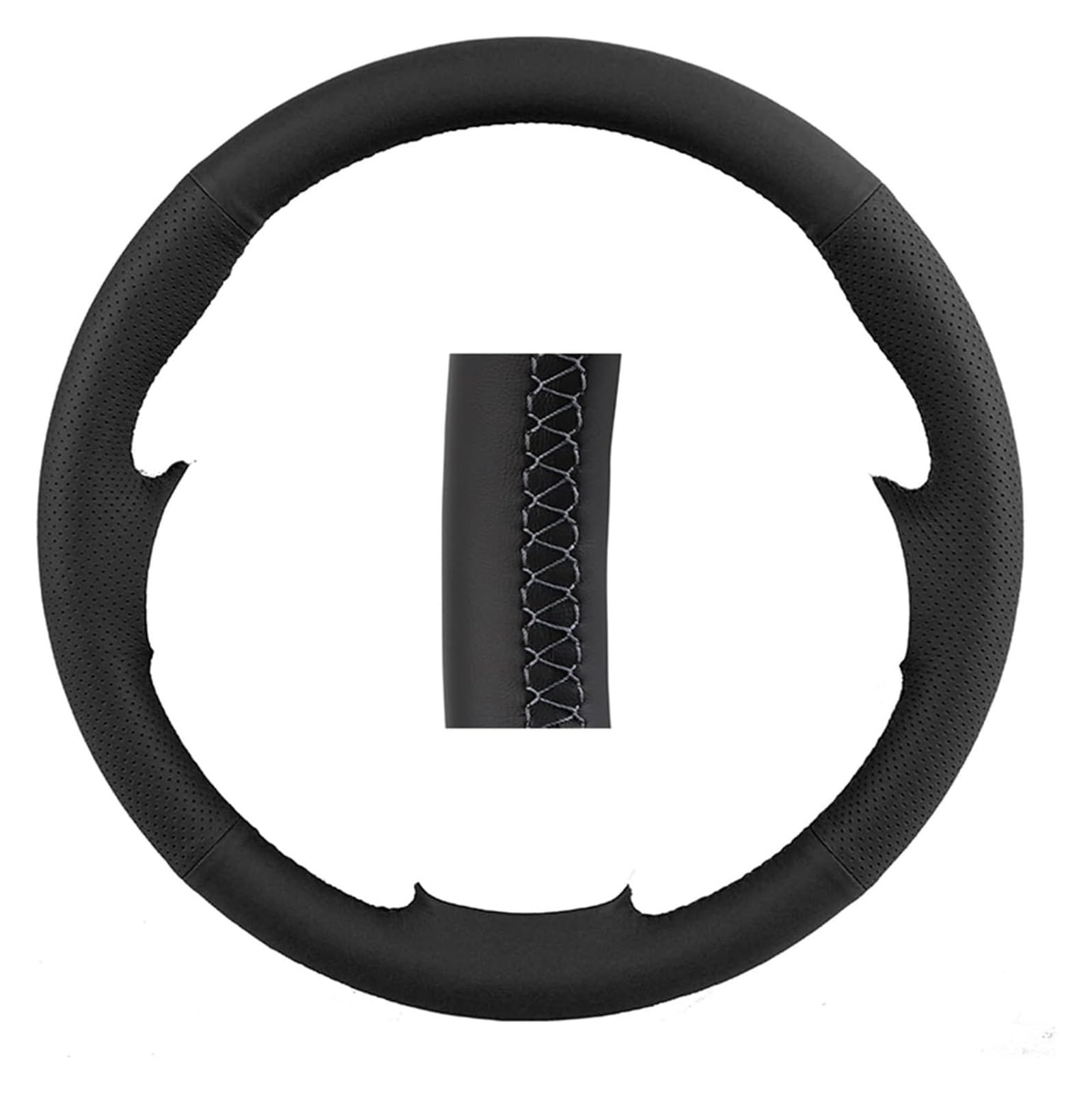 Für M&ITSUBISHI Für Pajero Sport Für Montero Sport Braid Handgenähte Kunstleder-Lenkradabdeckung Auto Lenkrad(Grey line) von SDHECD