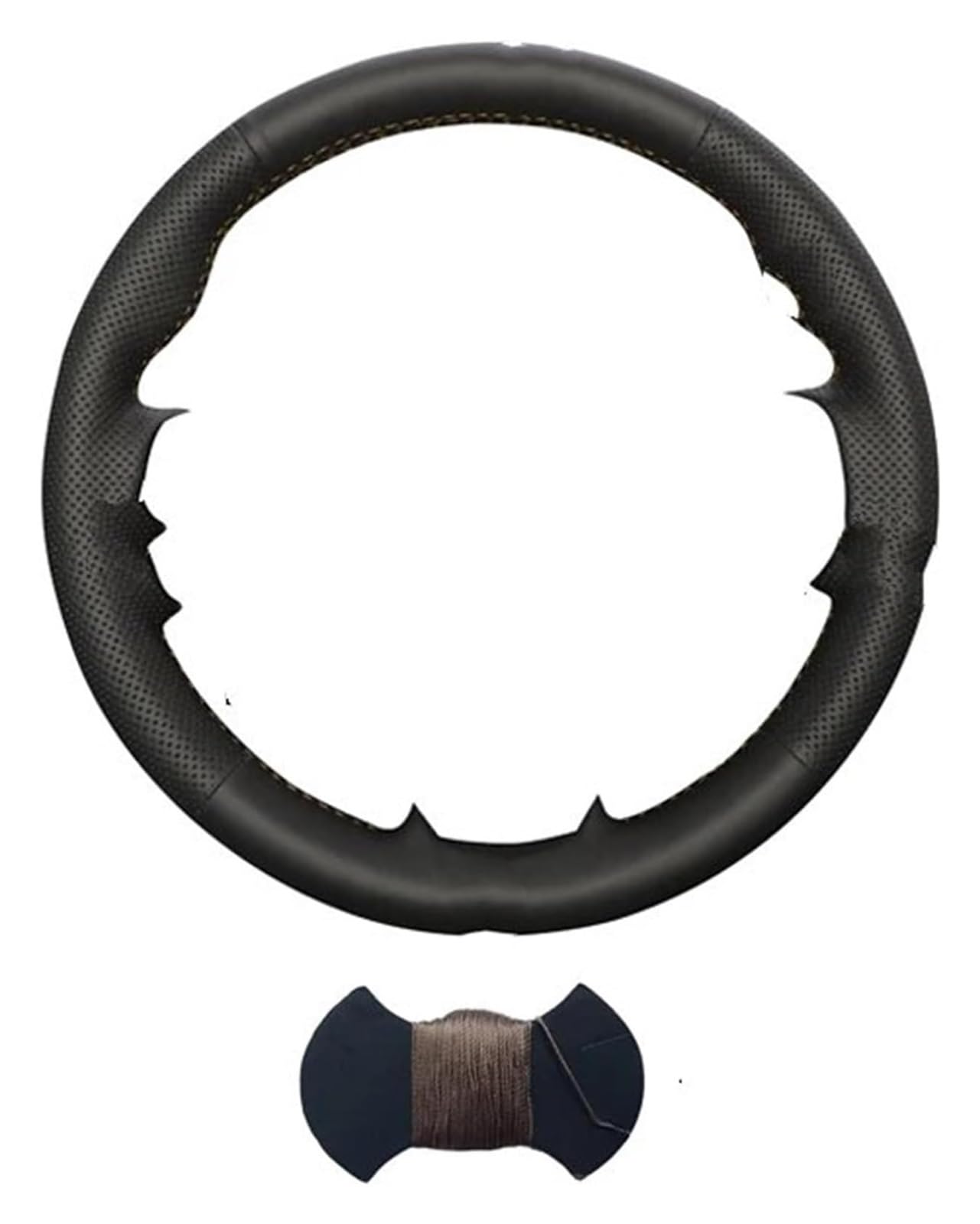 Für MG Für MG4 2022 2023 Hand Nähen Auto Geflecht Auf Lenkrad Abdeckung Lenkrad Schutz Auto Lenkrad(Brown Thread) von SDHECD