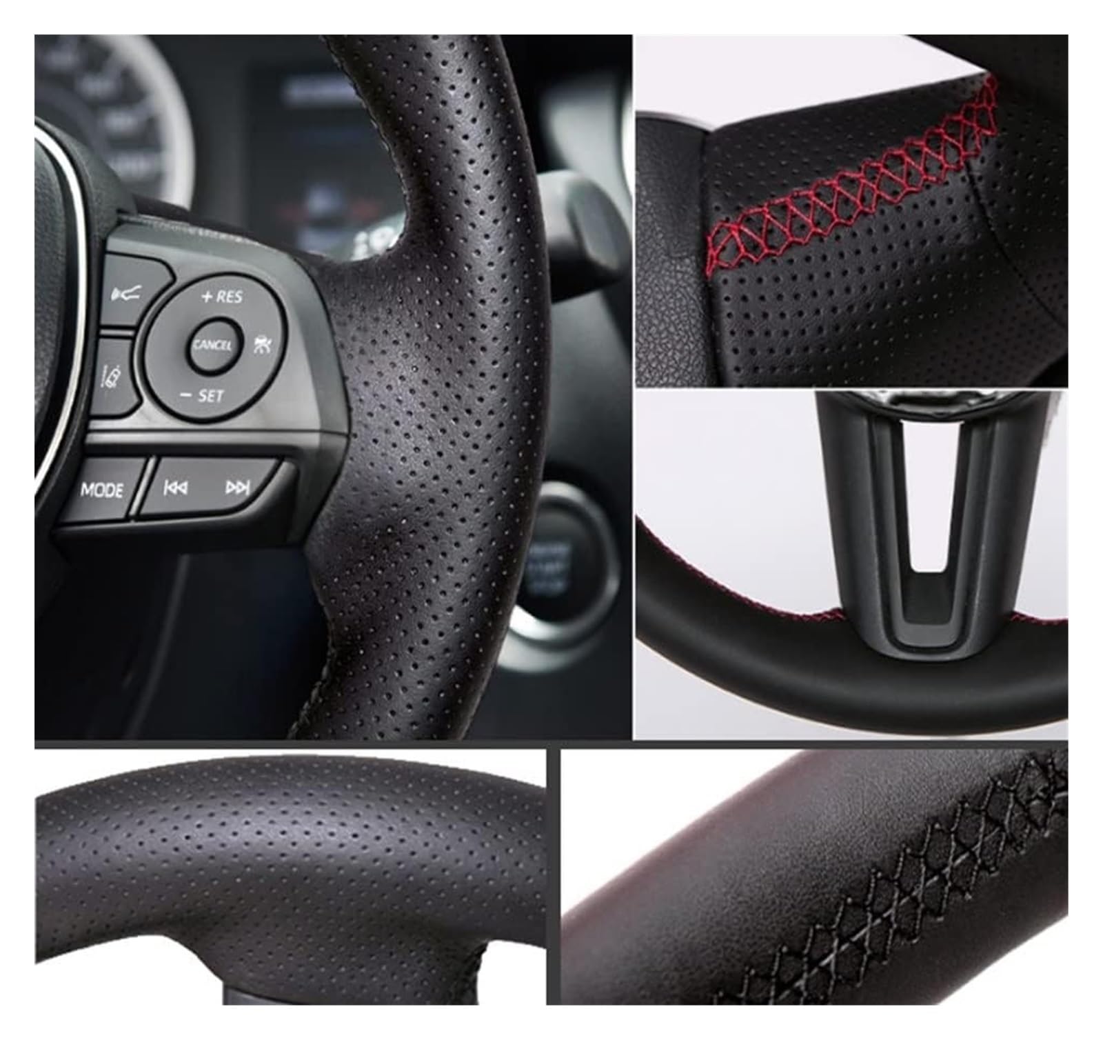 Für Mazda 3 Für Axela Für Mazda 6 Für Atenza Für Mazda 2 CX-3 CX3 CX-5 CX5 Für Scion Custom Car Lenkrad-Geflechtabdeckung Aus Echtem Leder Auto Lenkrad(Blue Thread) von SDHECD