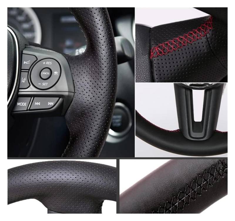 Für Mazda 3 Für Axela Für Mazda 6 Für Atenza Für Mazda 2 CX-3 CX3 CX-5 CX5 Für Scion Custom Car Lenkrad-Geflechtabdeckung Aus Echtem Leder Auto Lenkrad(Blue Thread) von SDHECD
