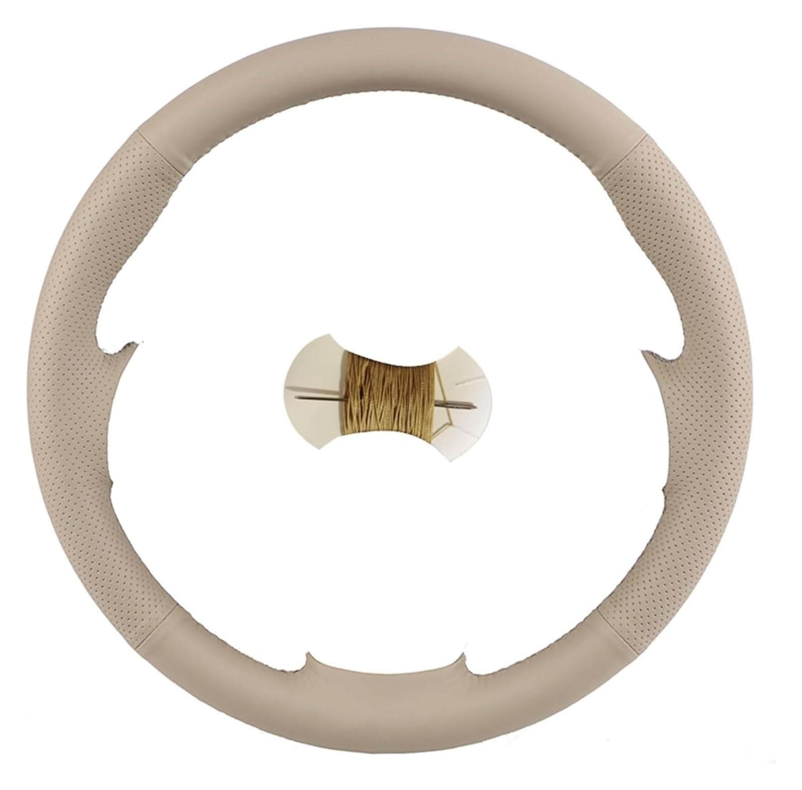 Für Mazda 3 Für Axela Für Mazda CX-7 CX7 Für Mazda 5 Braid Handgenähte Lenkradabdeckung Aus Kunstleder Auto Lenkrad(BEIGE) von SDHECD