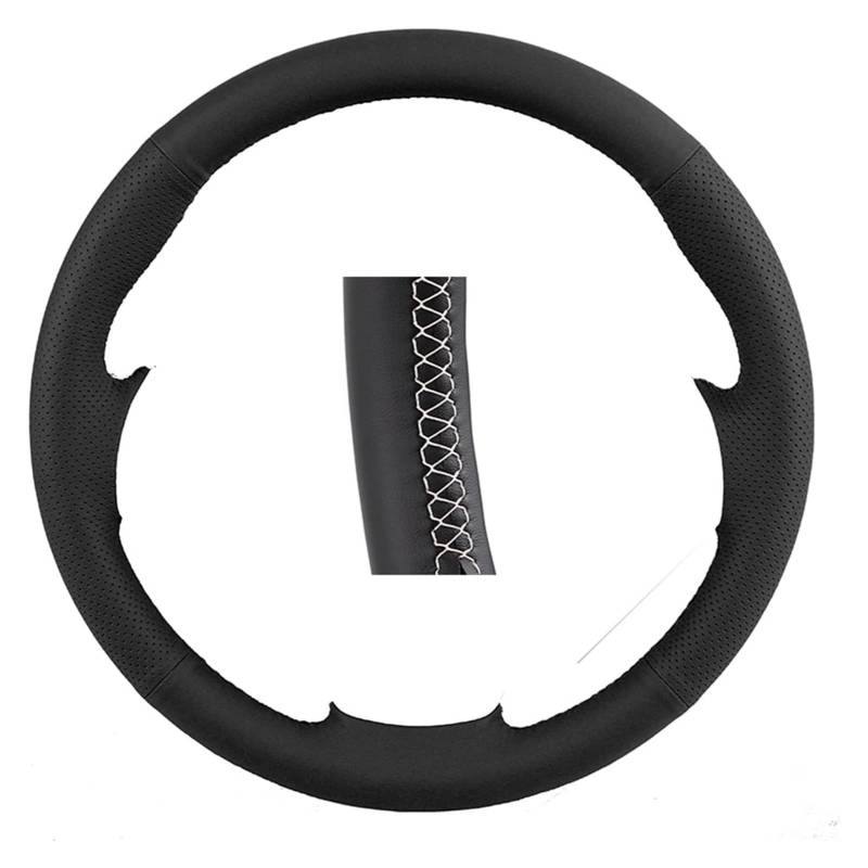 Für P&eugeot 307 CC 307 SW 407 SW Lenkradgeflecht Handgenähte Kunstleder-Autolenkradabdeckung Auto Lenkrad(White line) von SDHECD