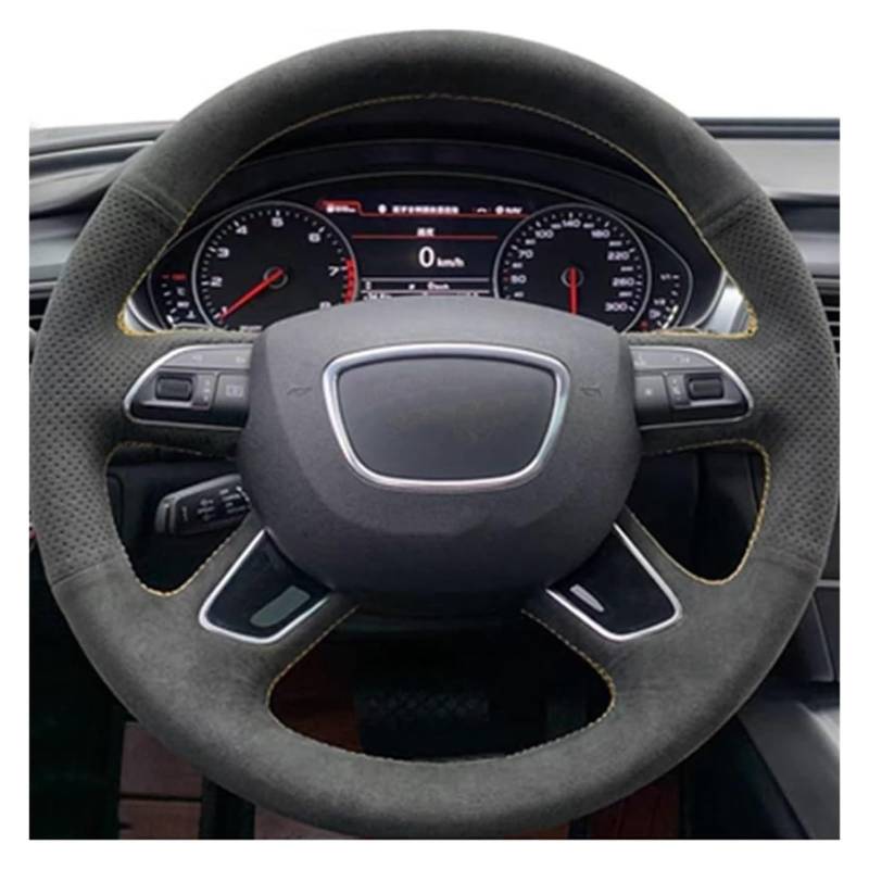 Für Q7 2012-2015 Q3 Q5 2013-2016 A4 (B8) 2014-2015 A6 (C7) 2014-2016 Maßgeschneiderte Auto-Lenkradabdeckung Aus Wildledergeflecht Auto Lenkrad(Orange Thread) von SDHECD