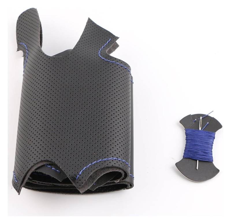 Für R&enault Für Clio 2 Für Twingo 2 Für D&acia Für Sandero Ledergeflecht Maßgeschneiderte DIY-Autolenkradabdeckung Auto Lenkrad(Blue Thread) von SDHECD