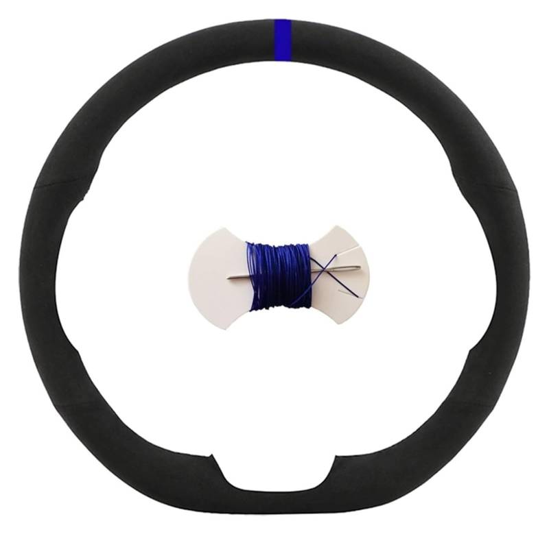 Für S2000 Für Civic SI Für Acura RSX Type-S Weich Schweißableitend Handgenähtes Wildleder Lenkradbezug Individueller Autolenkradbezug Auto Lenkrad(Blau) von SDHECD