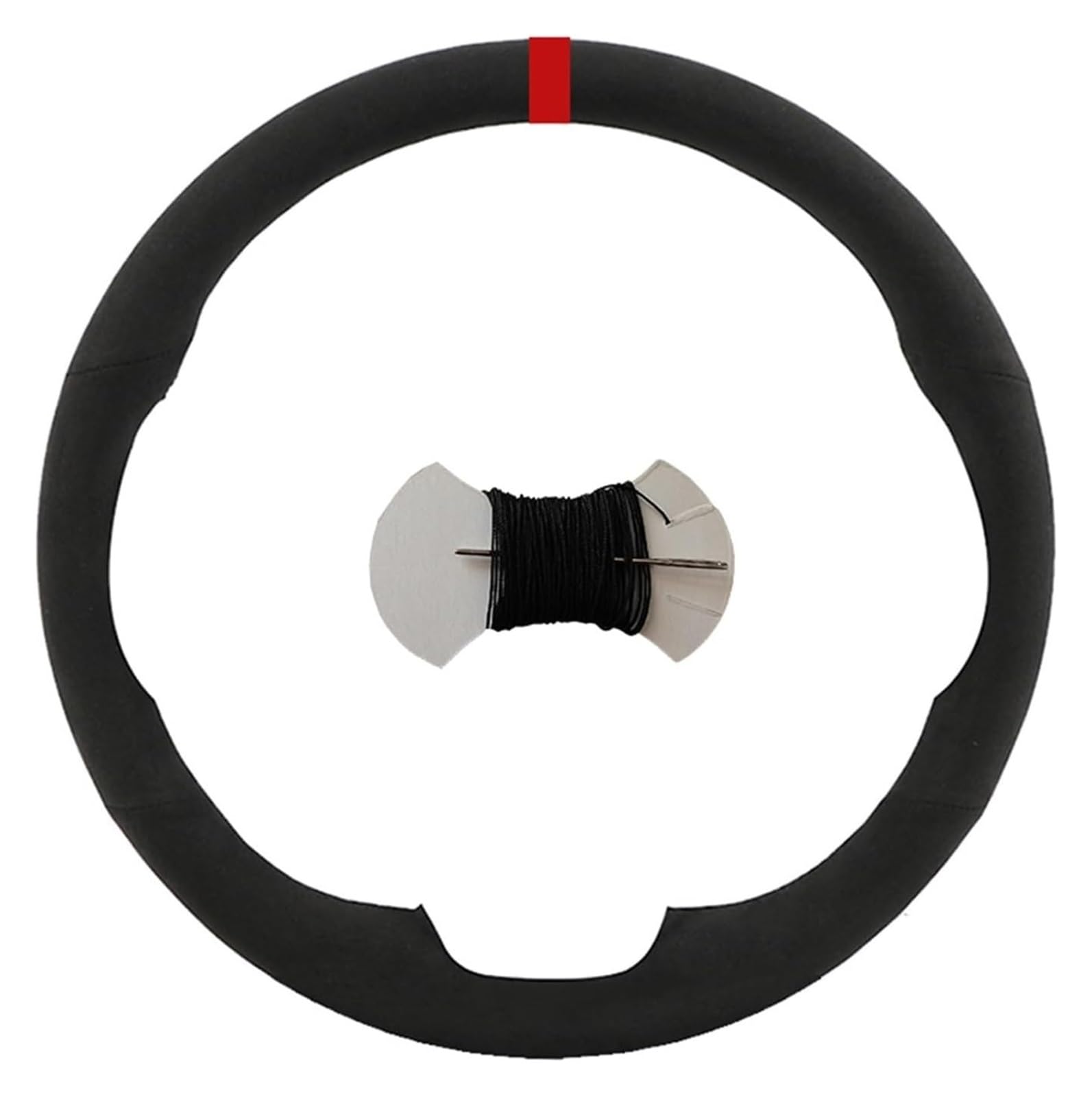 Für S2000 Für Civic SI Für Acura RSX Type-S Weich Schweißableitend Handgenähtes Wildleder Lenkradbezug Individueller Autolenkradbezug Auto Lenkrad(Schwarz) von SDHECD