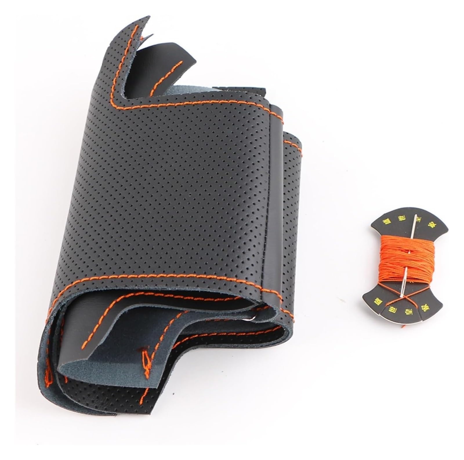Für SLK-Klasse W170 W171 SLK C230 200 200K 280 350 Für Kompressor Sport Maßgeschneiderte Auto-Lenkradabdeckung Auto Lenkrad(Orange Thread) von SDHECD