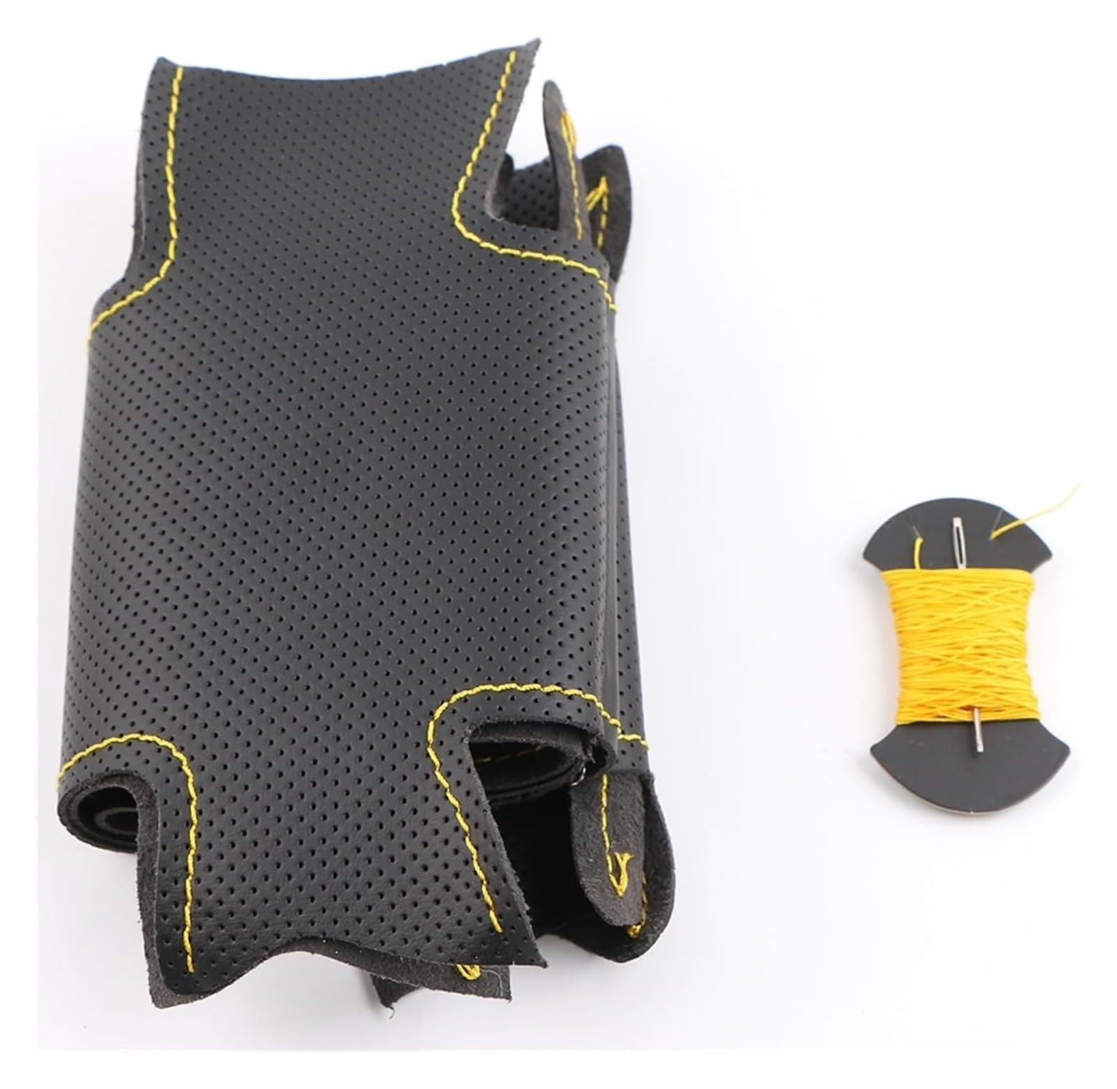 Für SLK-Klasse W170 W171 SLK C230 200 200K 280 350 Für Kompressor Sport Maßgeschneiderte Auto-Lenkradabdeckung Auto Lenkrad(Yellow Thread) von SDHECD
