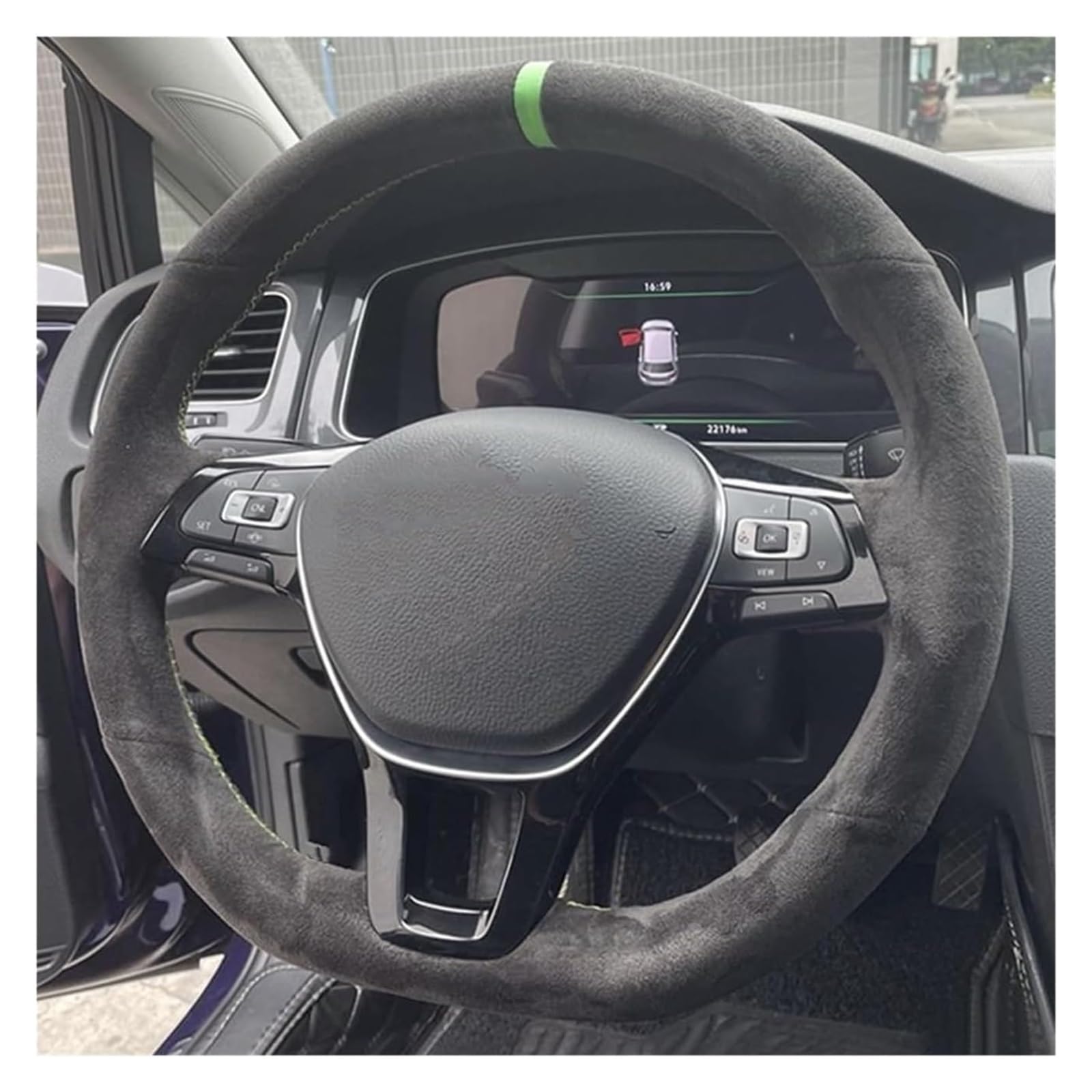 Für VW Für G&olf 7 Mk7 Für T&Ouran Für Polo Für J&etta Für P&assat B8 Für T&iguan Maßgeschneiderte Auto-Lenkradabdeckung Anti-Rutsch-Schwarzes Wildleder Auto Lenkrad(Grey Thread) Für VW Für G&olf 7 Mk7 Für T&Ouran Für Polo Für J&etta Für P&assat B8 Für T&iguan Maßgeschneiderte Auto-Lenkradabdeckung Anti-Rutsch-Schwarzes Wildleder Auto Lenkrad(Grey Thread) von SDHECD