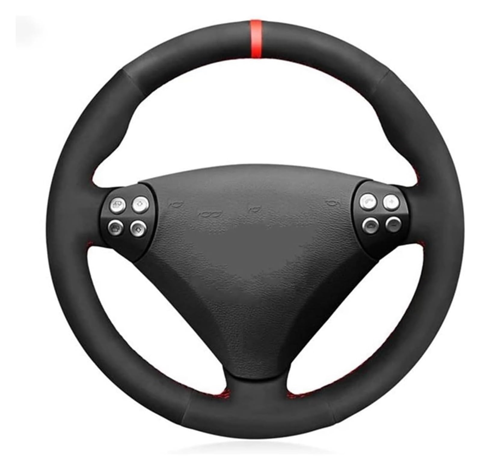 Für W170 W171 SLK-Klasse SLK 2004-2008 C230 Handgenähte Schwarze Wildleder-Lenkradabdeckung Auto Lenkrad(Red Thread) von SDHECD