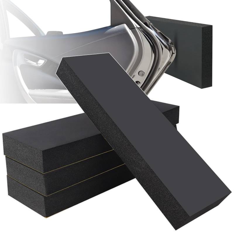 4 Stück Garagen Wandschutz 30x10x3cm Autotür Wandschutz Selbstklebend Schaumstoff Polster Auto Schutz Garage Türkantenschutz für Ihr Auto,Garagenwand und Parkplatz, Schwarz von SDLDEER