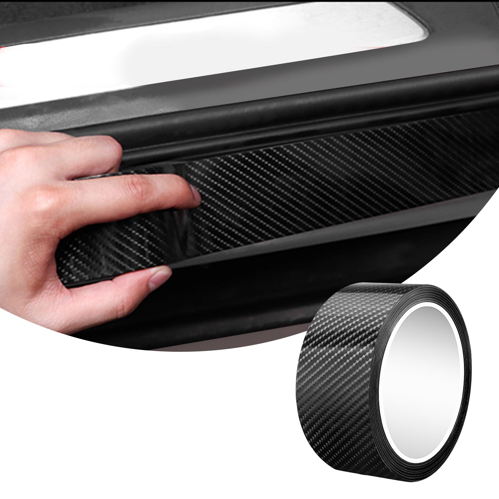 Carbon Folie Auto Lackschutzfolie Transparent Einstiegsleisten Schutz Autofolie, Auto Schutzfolie Selbstklebend Universal, Kohlefaser Aufkleber für Türgriff Schutz (5cmX10m Schwarz) Carbon Folie Auto Lackschutzfolie Transparent Einstiegsleisten Schutz Autofolie, Auto Schutzfolie Selbstklebend Universal, Kohlefaser Aufkleber für Türgriff Schutz (5cmX10m Schwarz) von SDLDEER