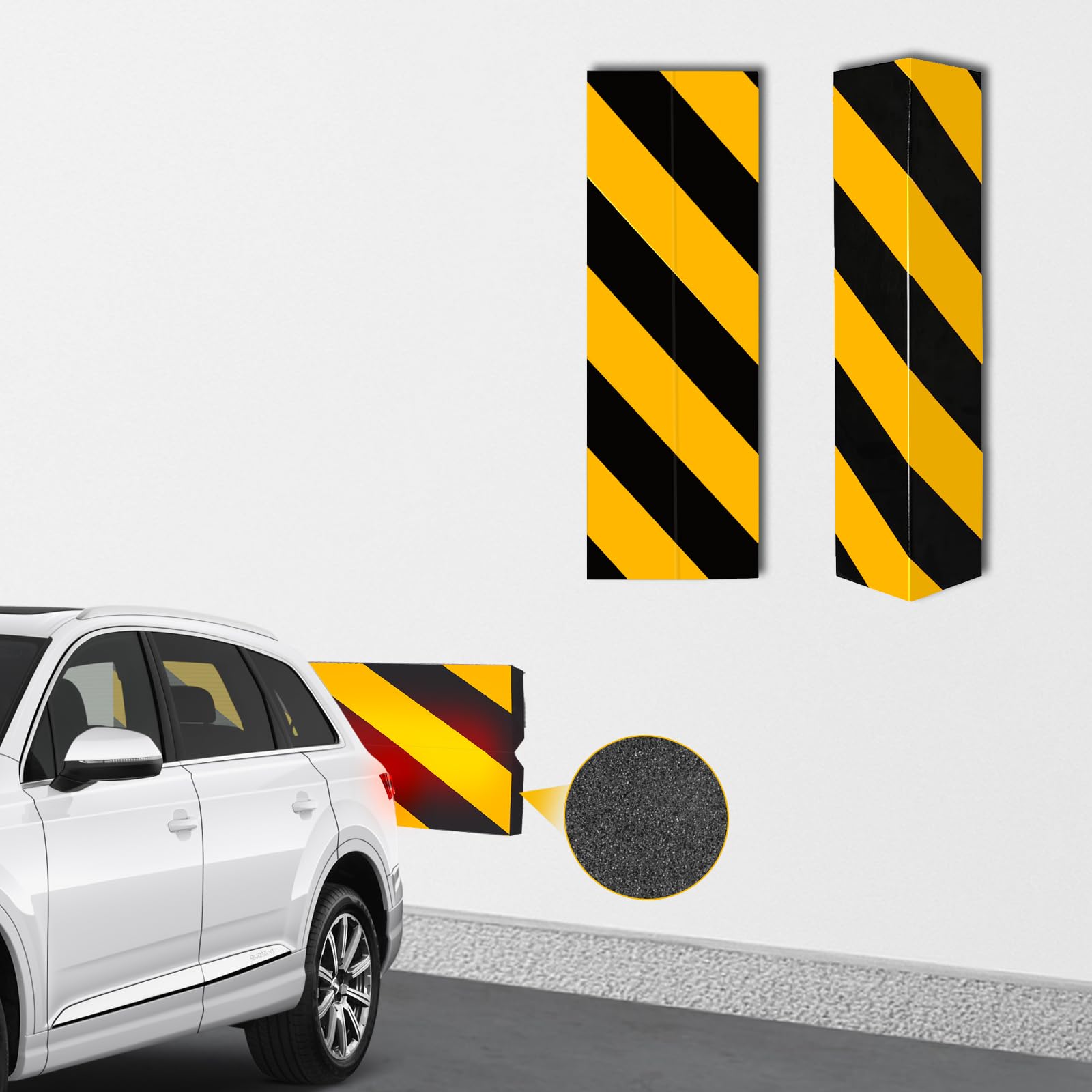 SDLDEER 2 Stück Garagen Wandschutz, 40x12.5x2cm Selbstklebend Autotür Wandschutz Auto Schutz Garage Türkantenschutz Eva Schaumstoff für Autotür Schutz, Garagenwand und Parkplatz (gelb/schwarz) von SDLDEER