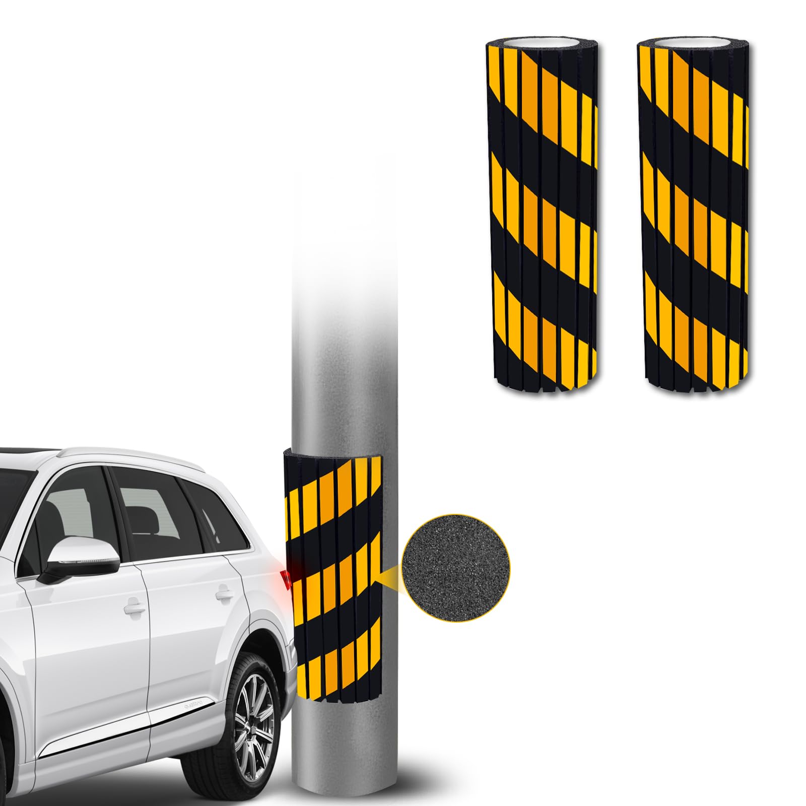 SDLDEER 2 Stück Garagen Wandschutz, 40x25x2cm Selbstklebend Autotür Wandschutz Auto Schutz Garage Türkantenschutz Eva Schaumstoff für Autotür Schutz, Garagenwand und Parkplatz (gelb/schwarz) von SDLDEER