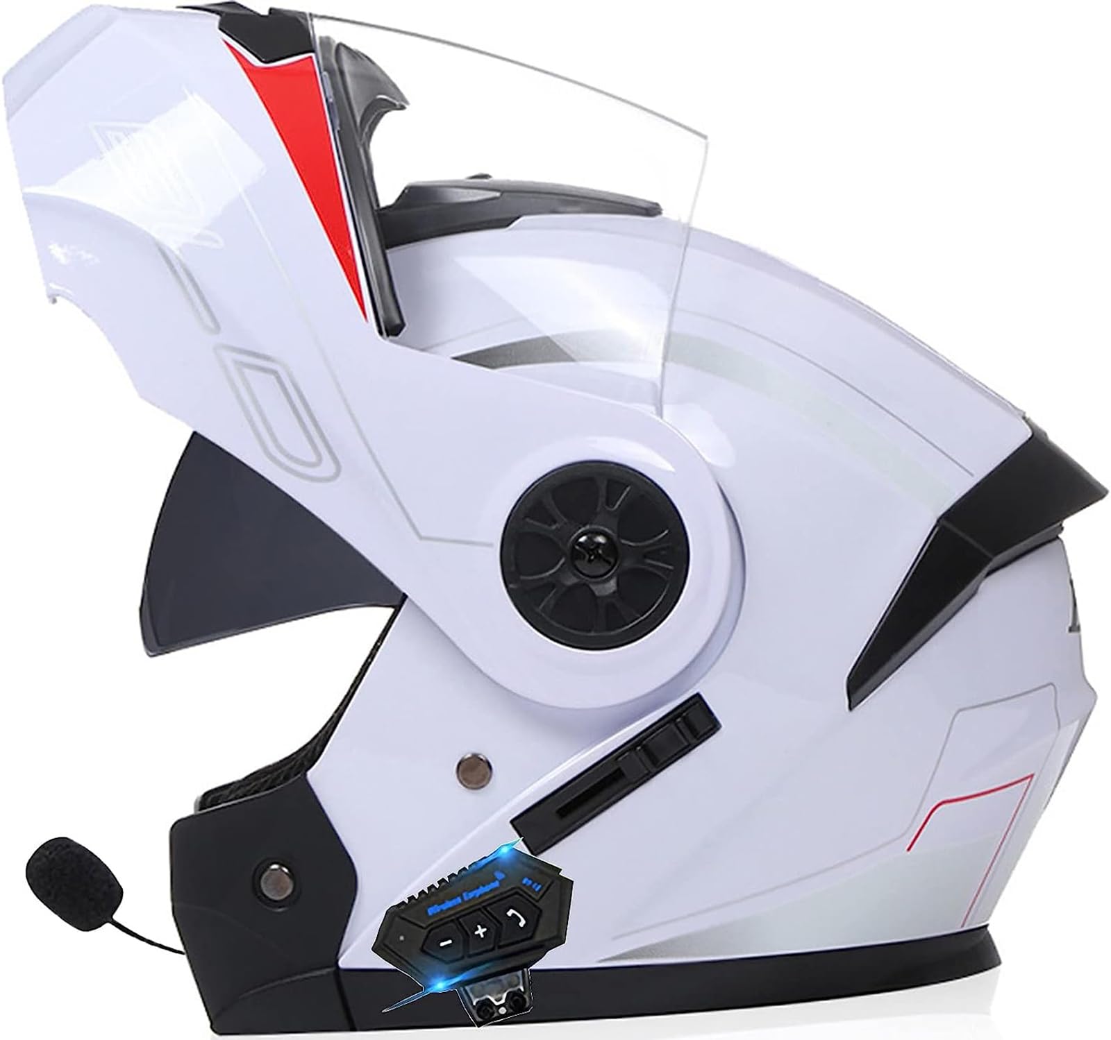 Adults Modularer Klapphelm Mit Bluetooth,Motorrad Integrierter Bluetooth-Helm Mit Doppelvisier,mit Automatische Reaktion Motorradhelm Sturzhelm Für Herren Und Damen ECE Genehmigt von SDPPTY