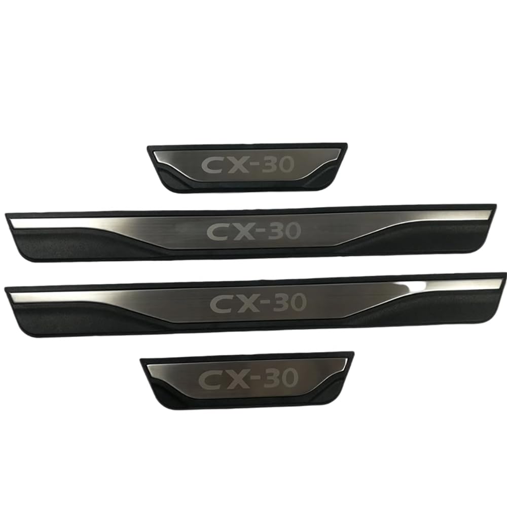 4 Stück Edelstahl Einstiegsleisten Schutz Auto Zubehör Kratzfester Türschwellenschutz Wasserdicht für Mazda CX-30 2020,Silver-A 4 Stück Edelstahl Einstiegsleisten Schutz Auto Zubehör Kratzfester Türschwellenschutz Wasserdicht für Mazda CX-30 2020,Silver-A von SDUEYZS